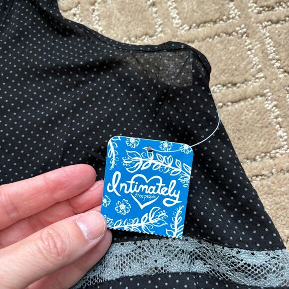 Intimately Free People Trapeze Lace Slip Dress Tunic Women's S Black Printed NWT - Picture 6 of 13